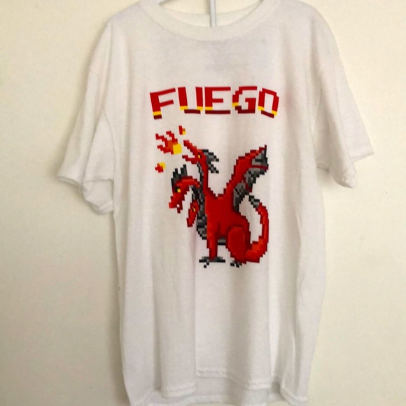 Urban Maniac Other - Red Dragon 🐉 Fuego large white tee shirt